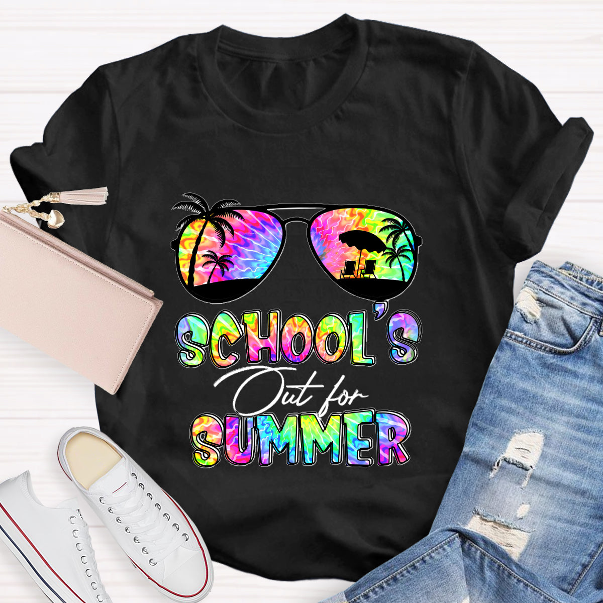 School's Out For Summer Colorful Beach Happy Summer T-Shirt