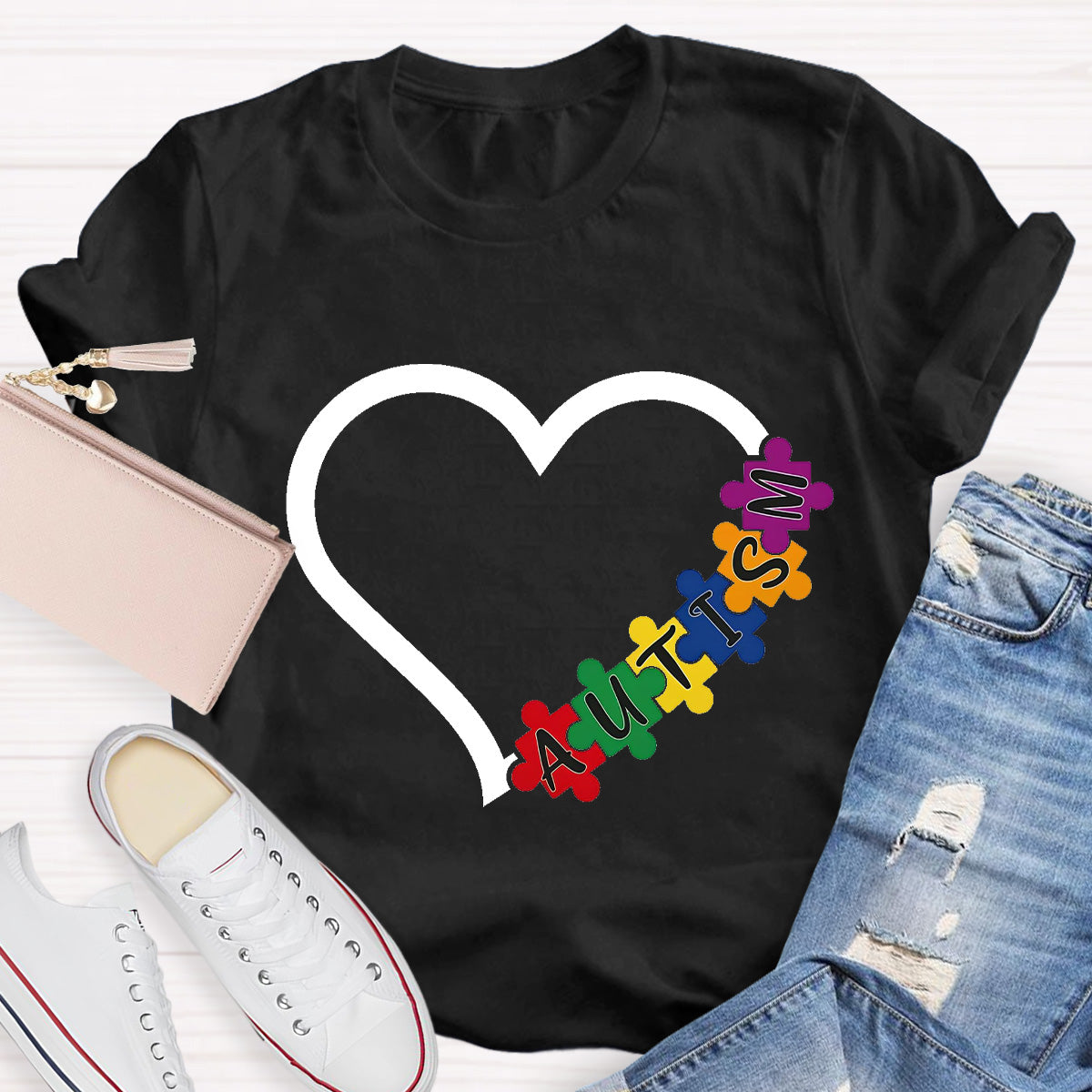 Autism Heart Teacher T-Shirt