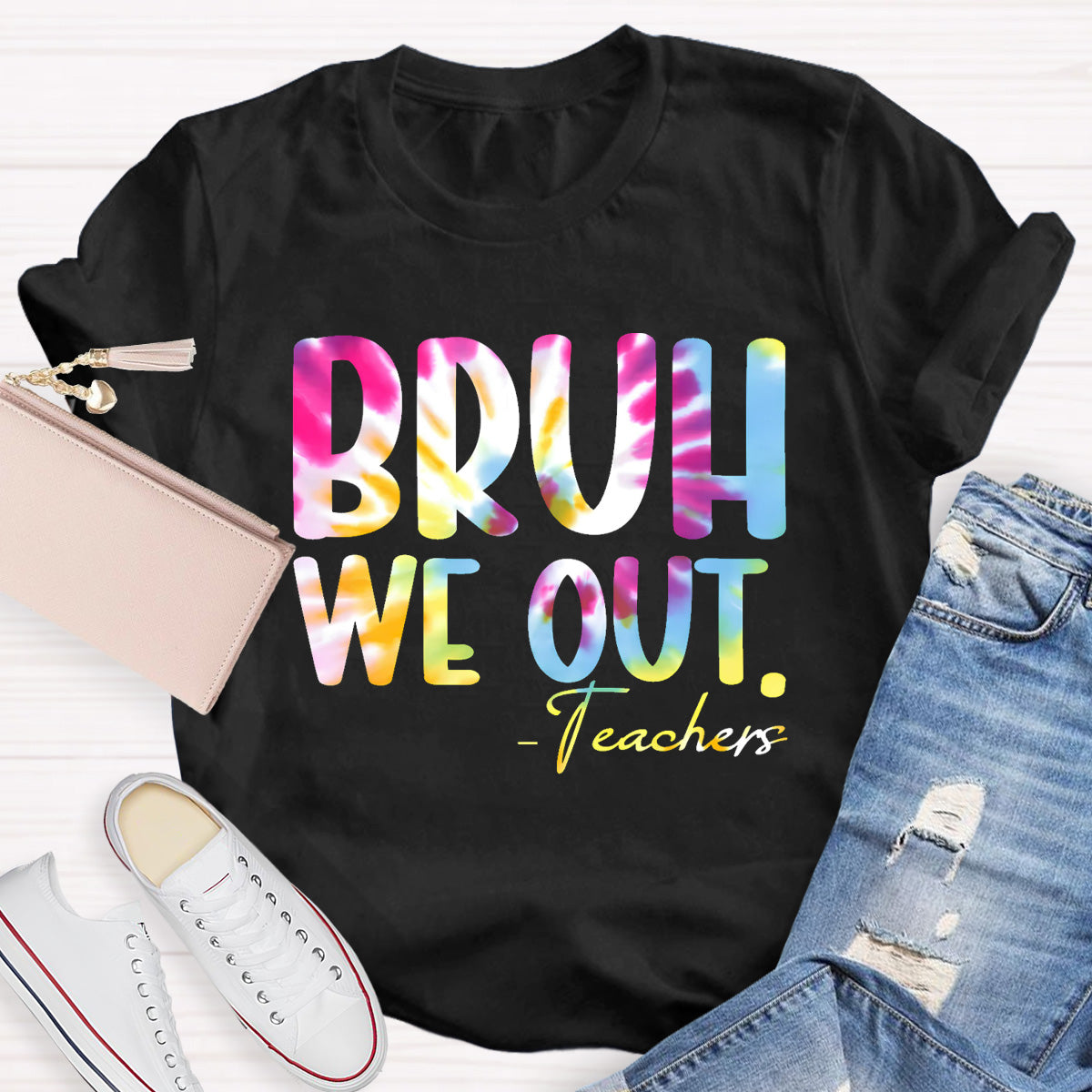Coloful Bruh We Out Teachers T-Shirt