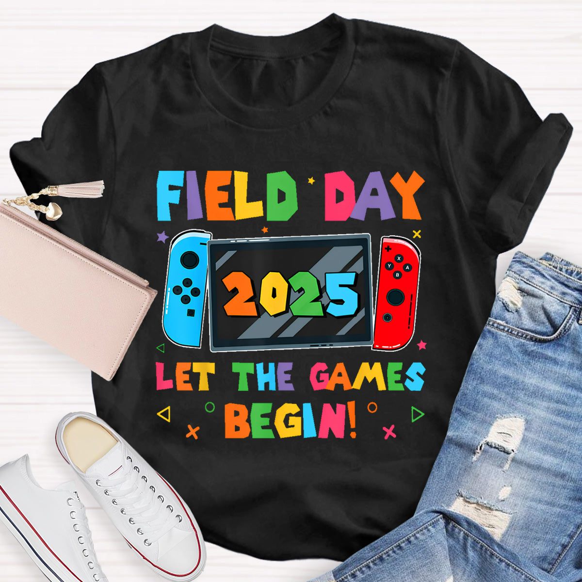 Personalized Year Field Day Let The Games Begin  Teacher T-Shirt