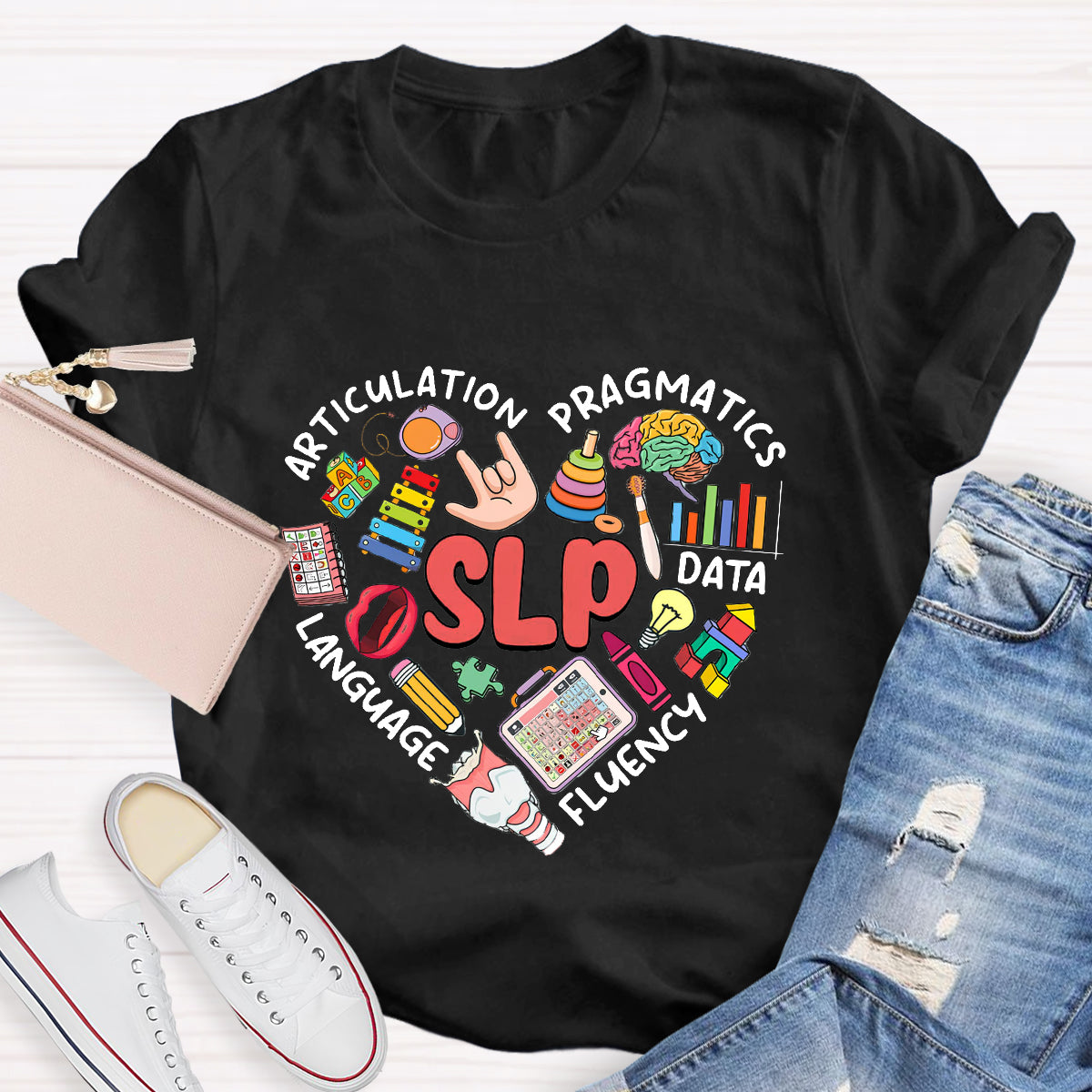 Articulation Pragmatics Language Fluency SLP Teacher T-Shirt