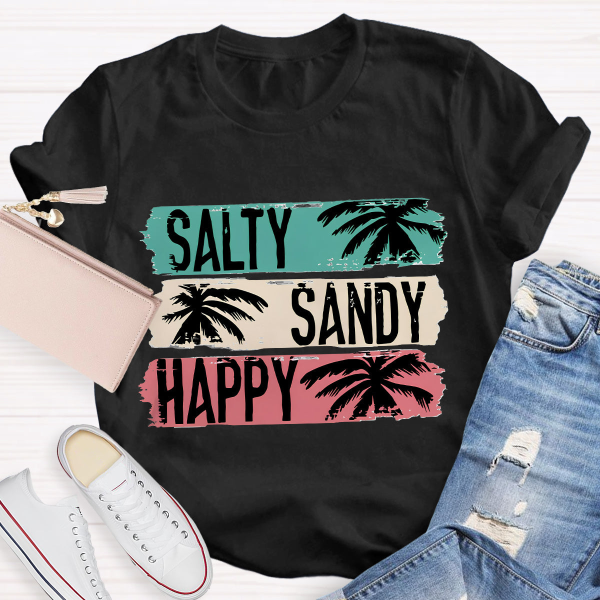 Salty Sandy Happy Teacher T-Shirt
