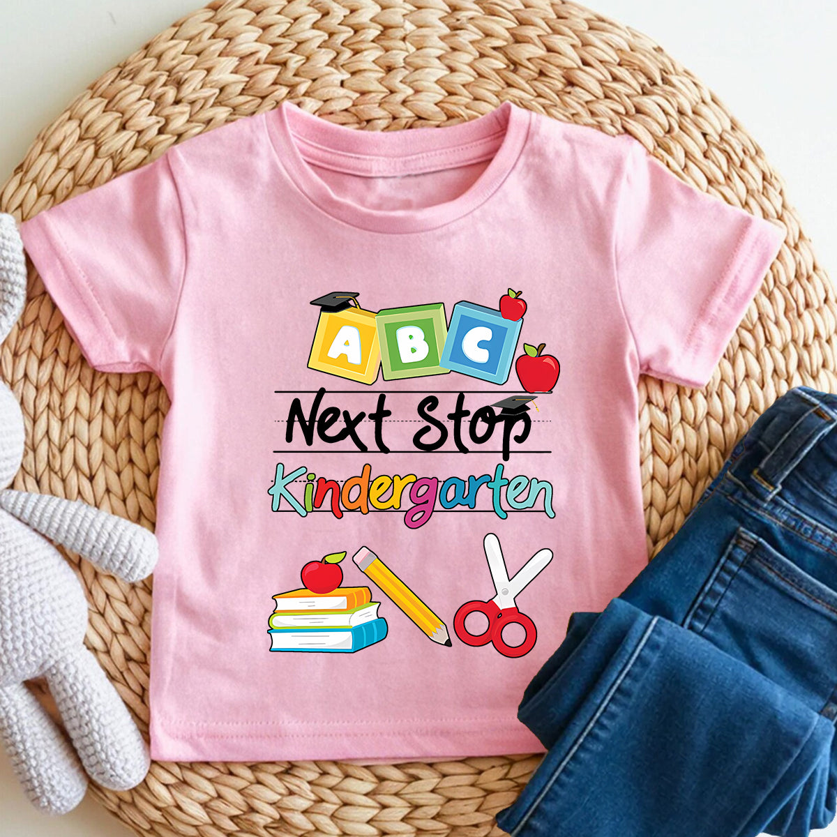 Personalized Grade Next Stop Kindergarten Abc Blocks Toddler T-shirts