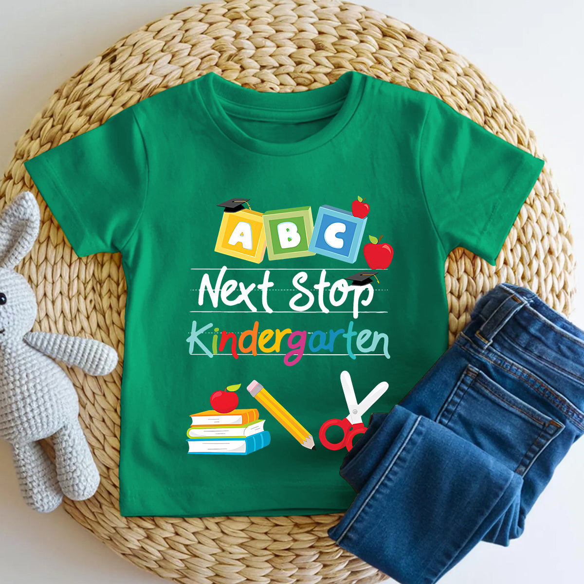 Personalized Grade Next Stop Kindergarten Abc Blocks Toddler T-shirts