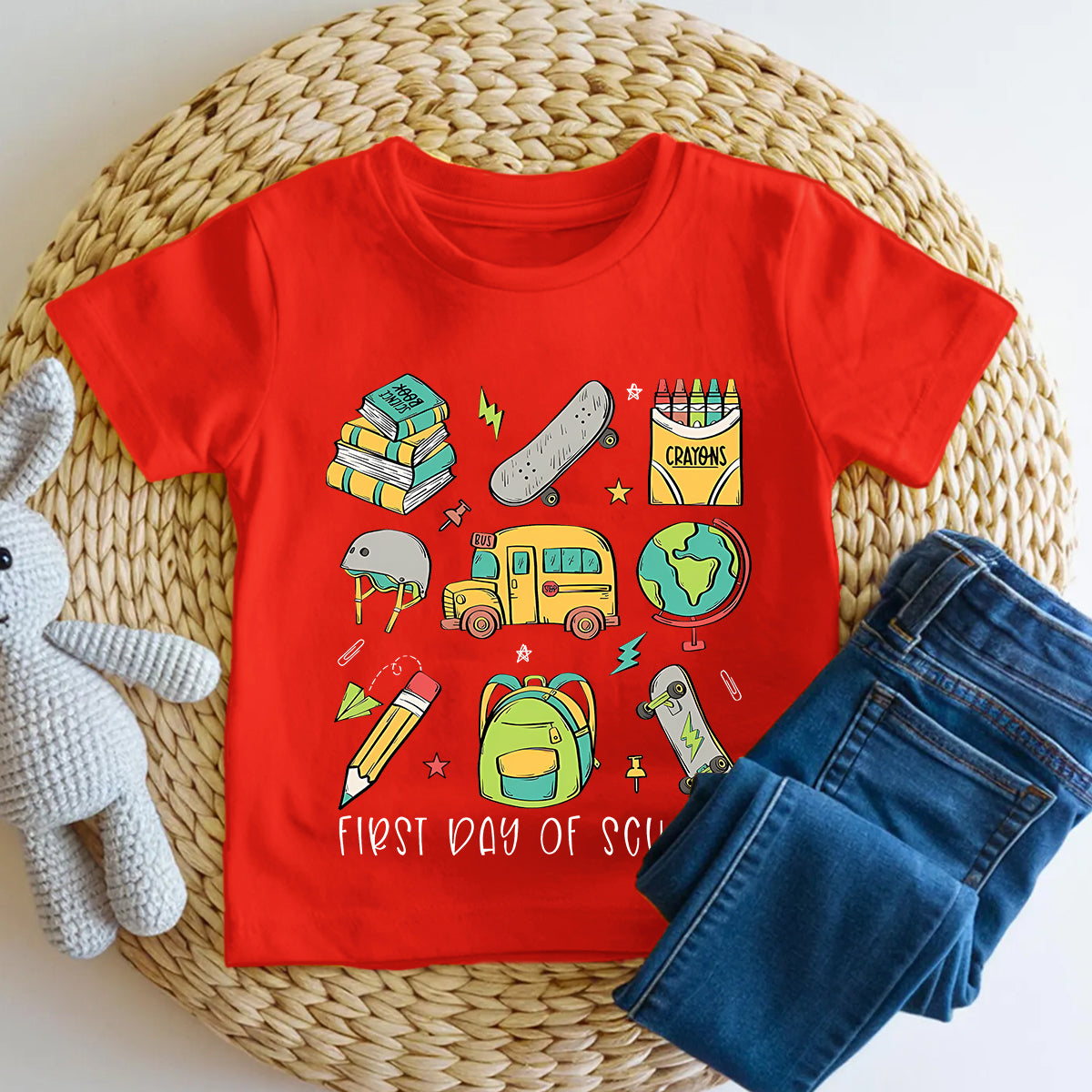 First Day Of School Skate And School Supplies Toddler T-shirts