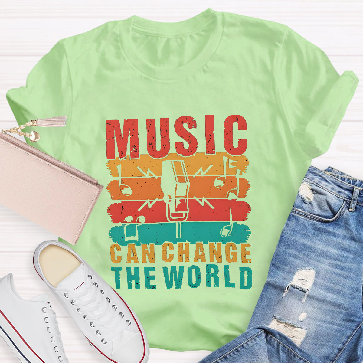 Music Can Change The World Teacher T-Shirt