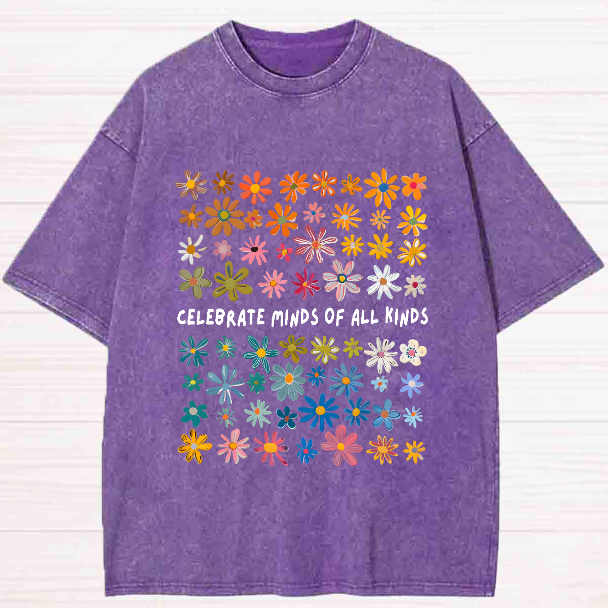 Celebrate Minds of All Kinds Floral Washed T-shirt