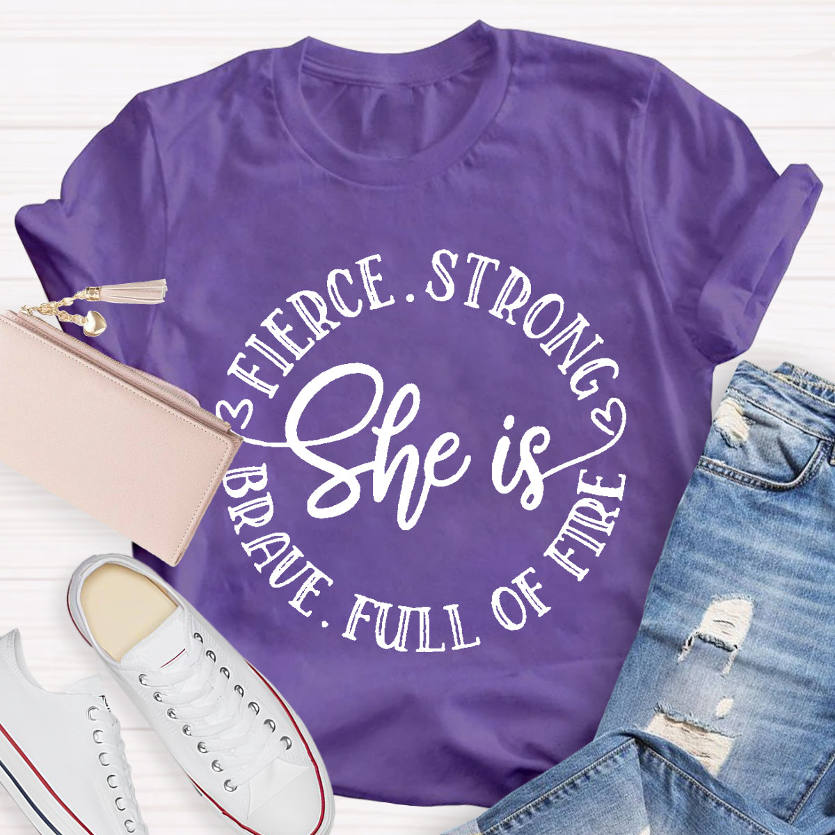 She Is Brave Full Of Fire Fierce Strong T-Shirt