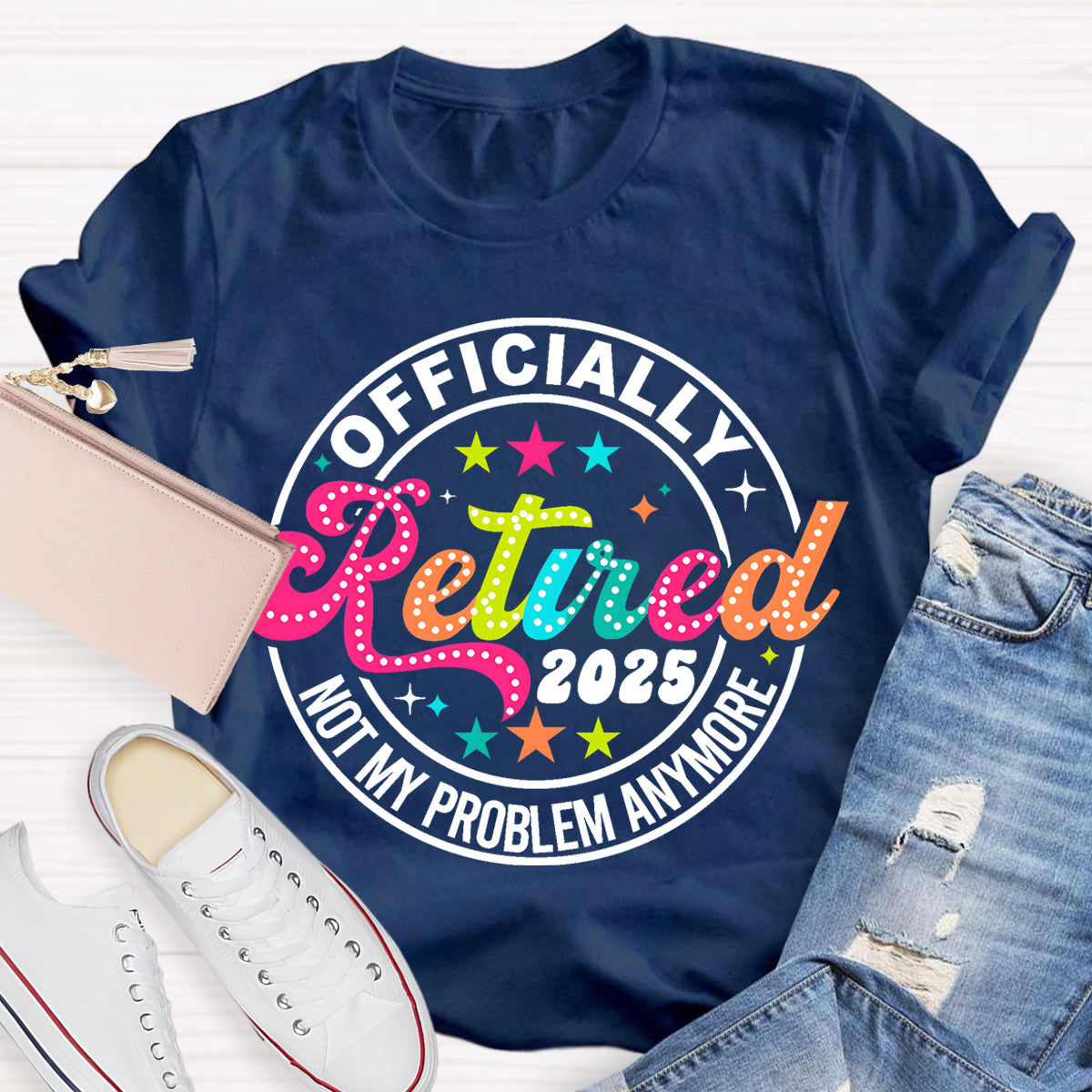 Personalize Year Retired Star Teacher T-Shirt