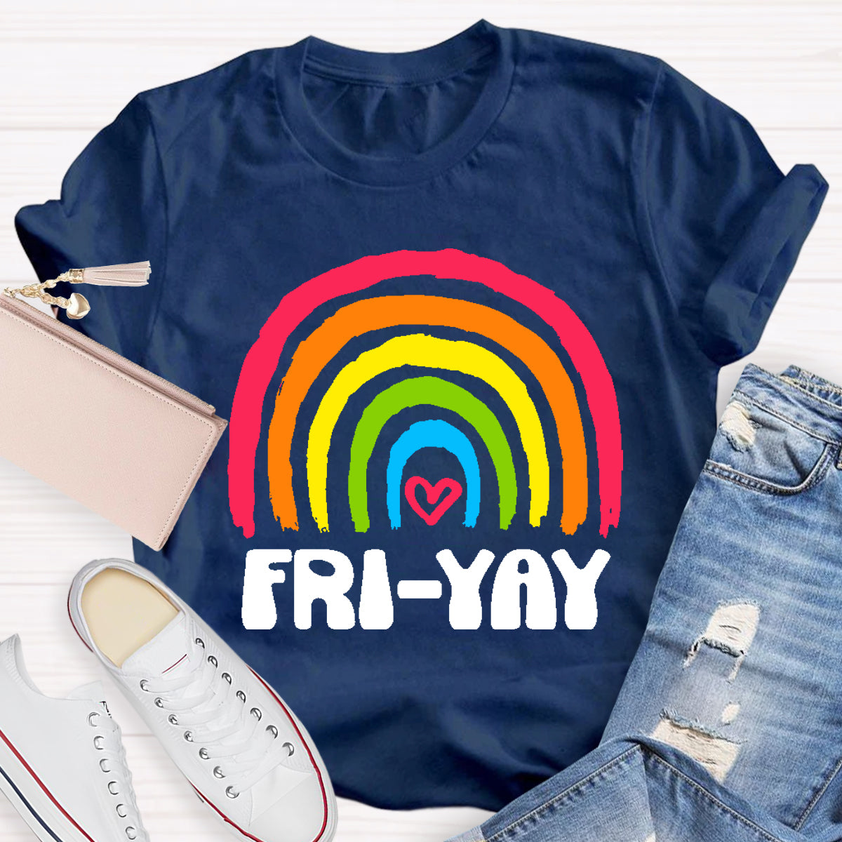 Friyay Rainbow Teacher T-Shirt