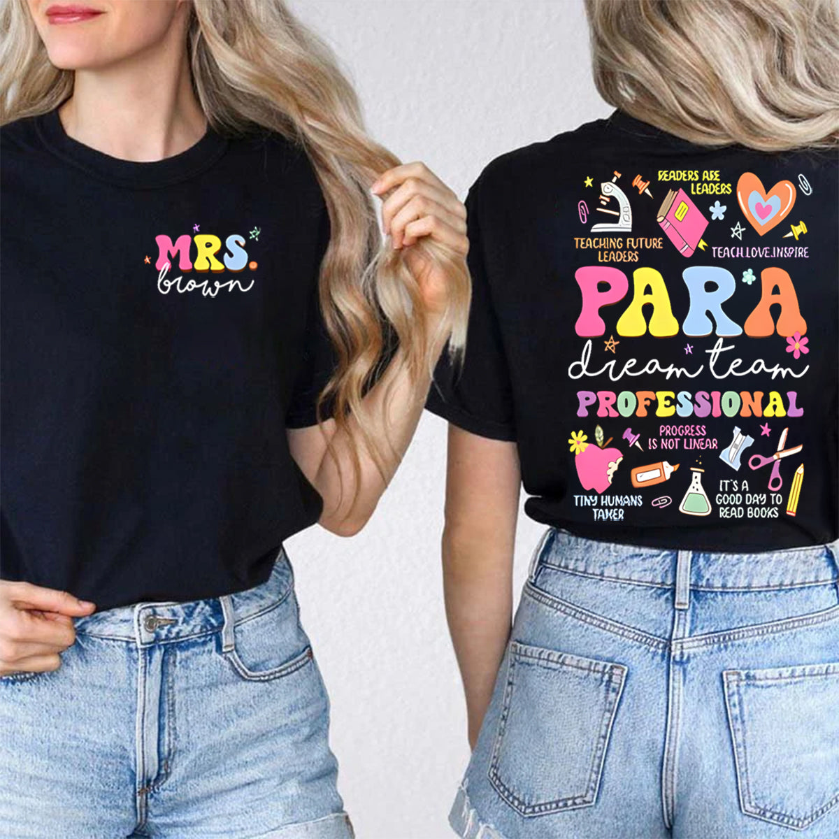 Personalized Name Para Dream Team Double Printed T-shirt