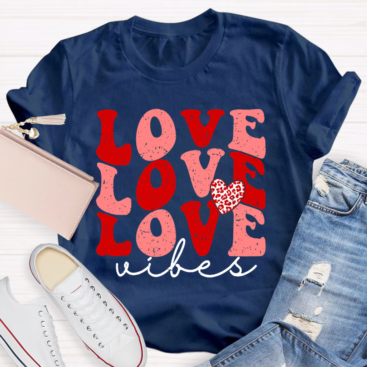 Love Vibes Valentine's Day Teacher T-Shirt