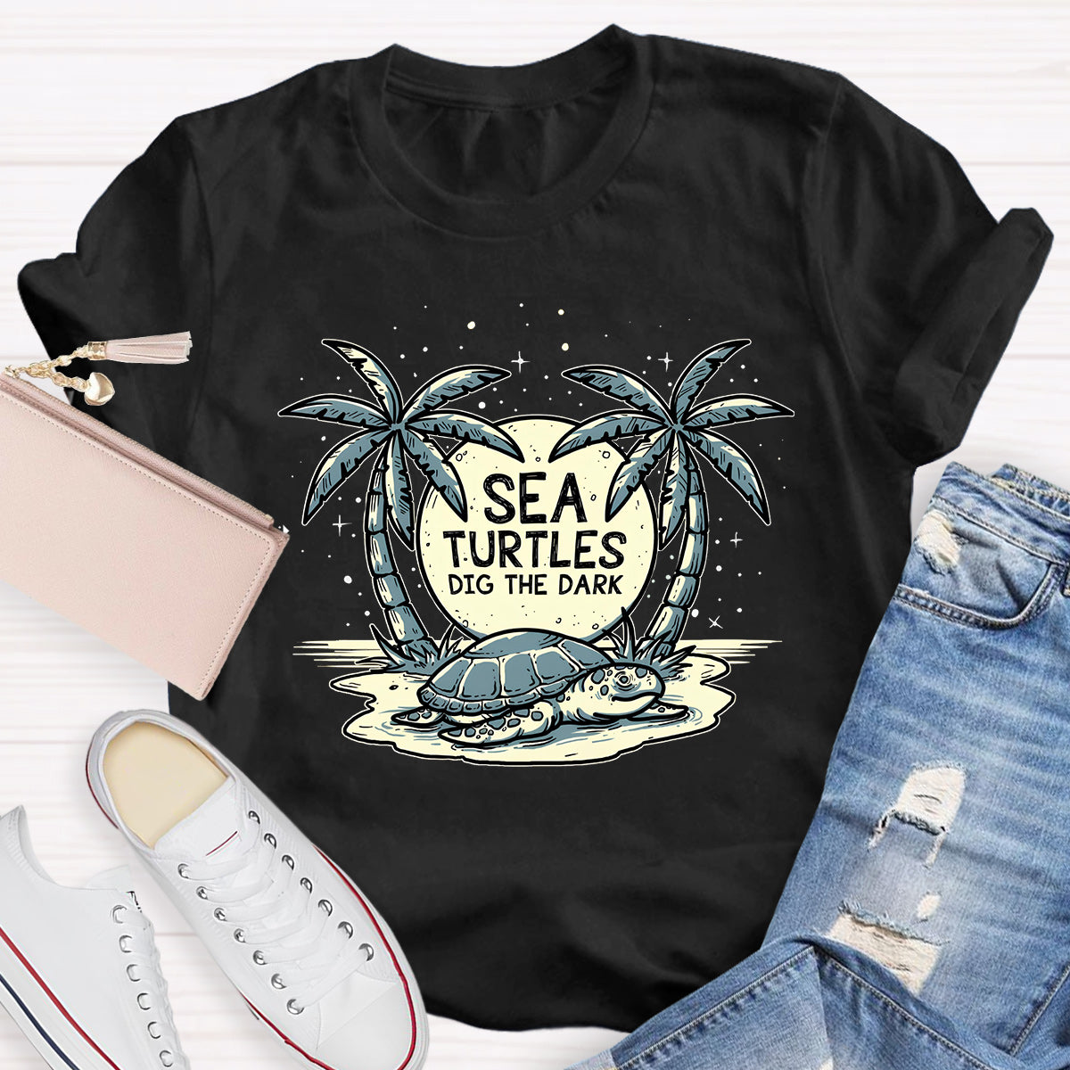 Sea Turtles Dig The Dark Reduce Light Pollution T-Shirt