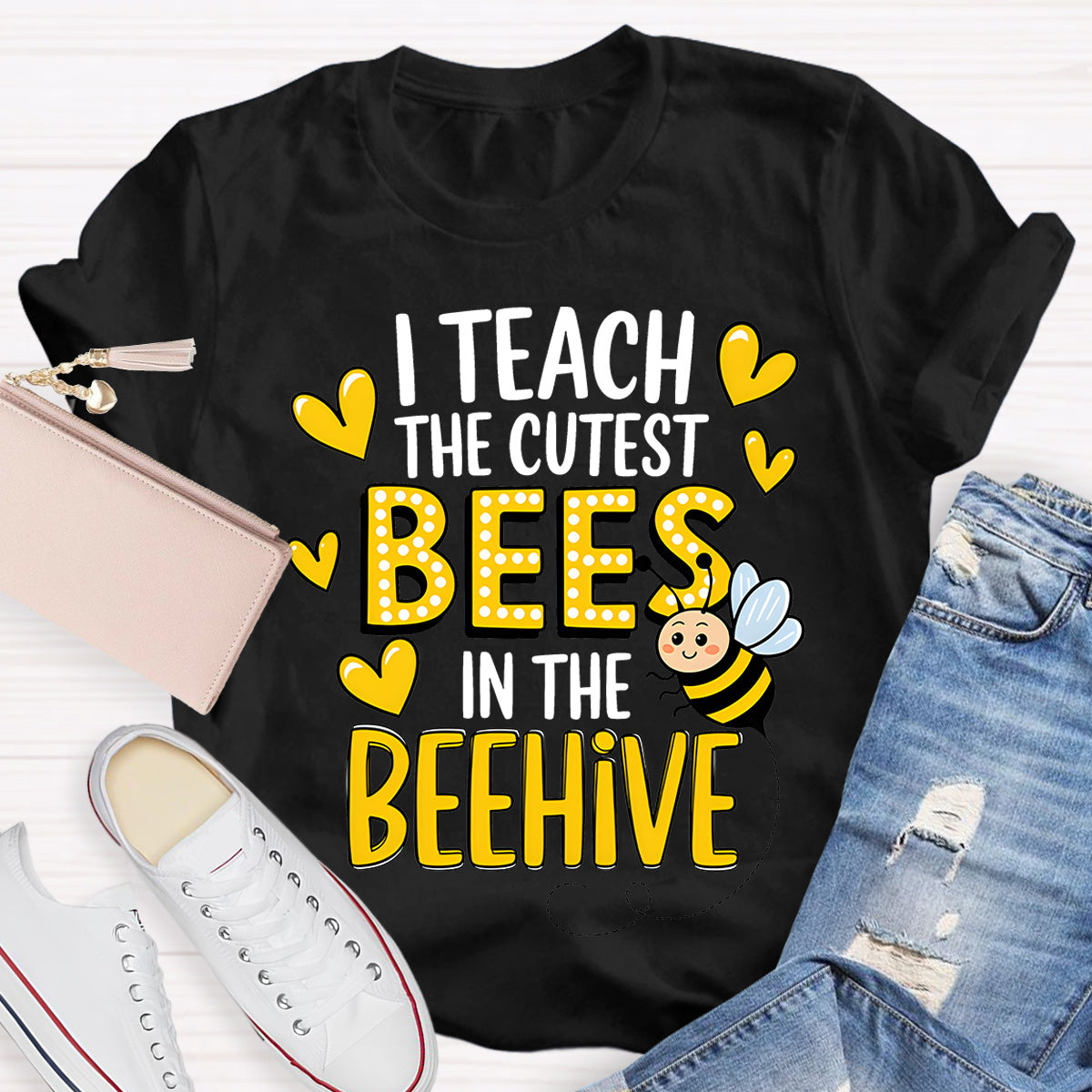 I Teach The Cutest Bees Teacher T-Shirt