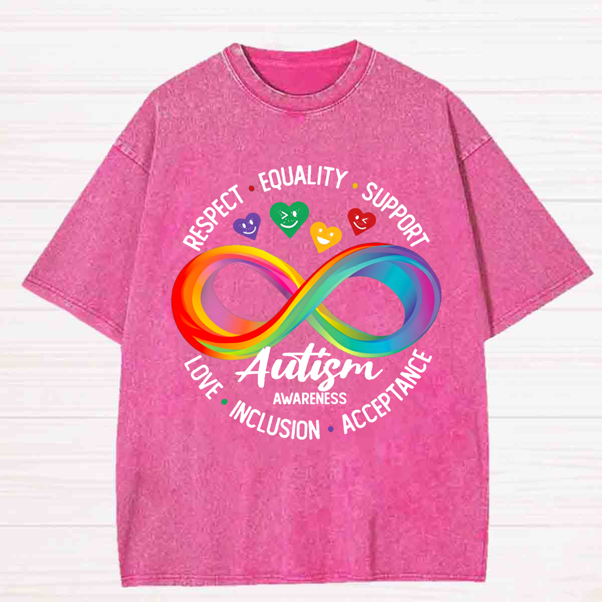 Respect Equality  Support Autism Awareness Washed T-shirt