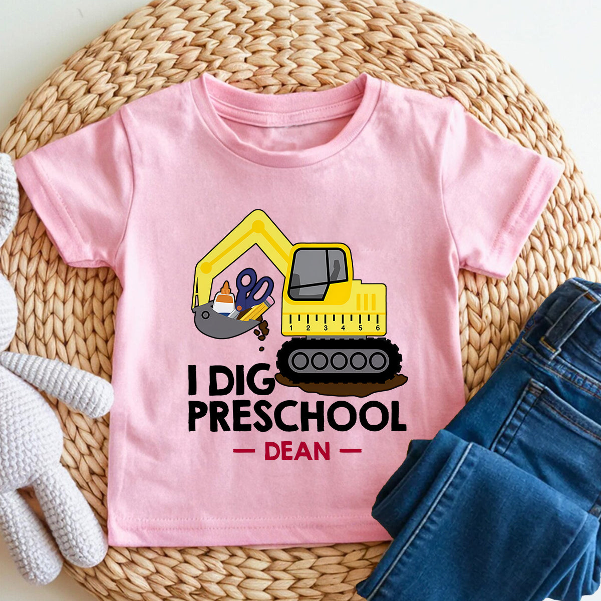 Personalized Name And Grade I Dig Preschool Ready To Dig Into Learning Toddler T-shirts