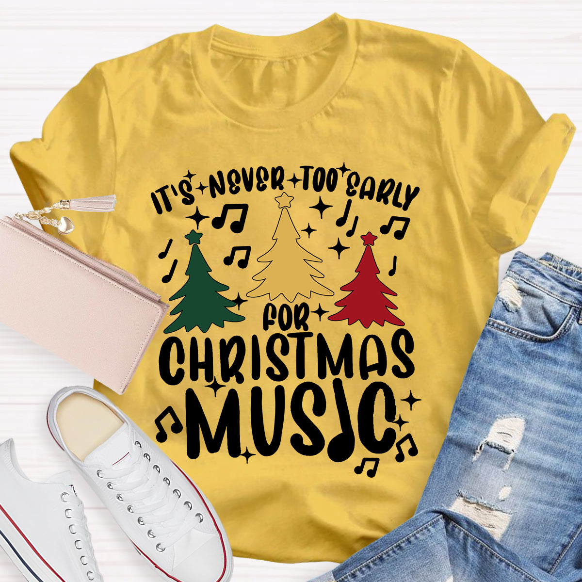 It's Never Too Early for Christmas Music Teacher T-Shirt