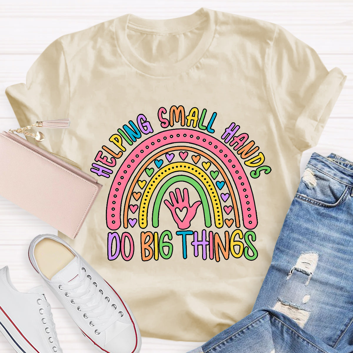 Helping Small Hands Do Big Things Teacher T-Shirt