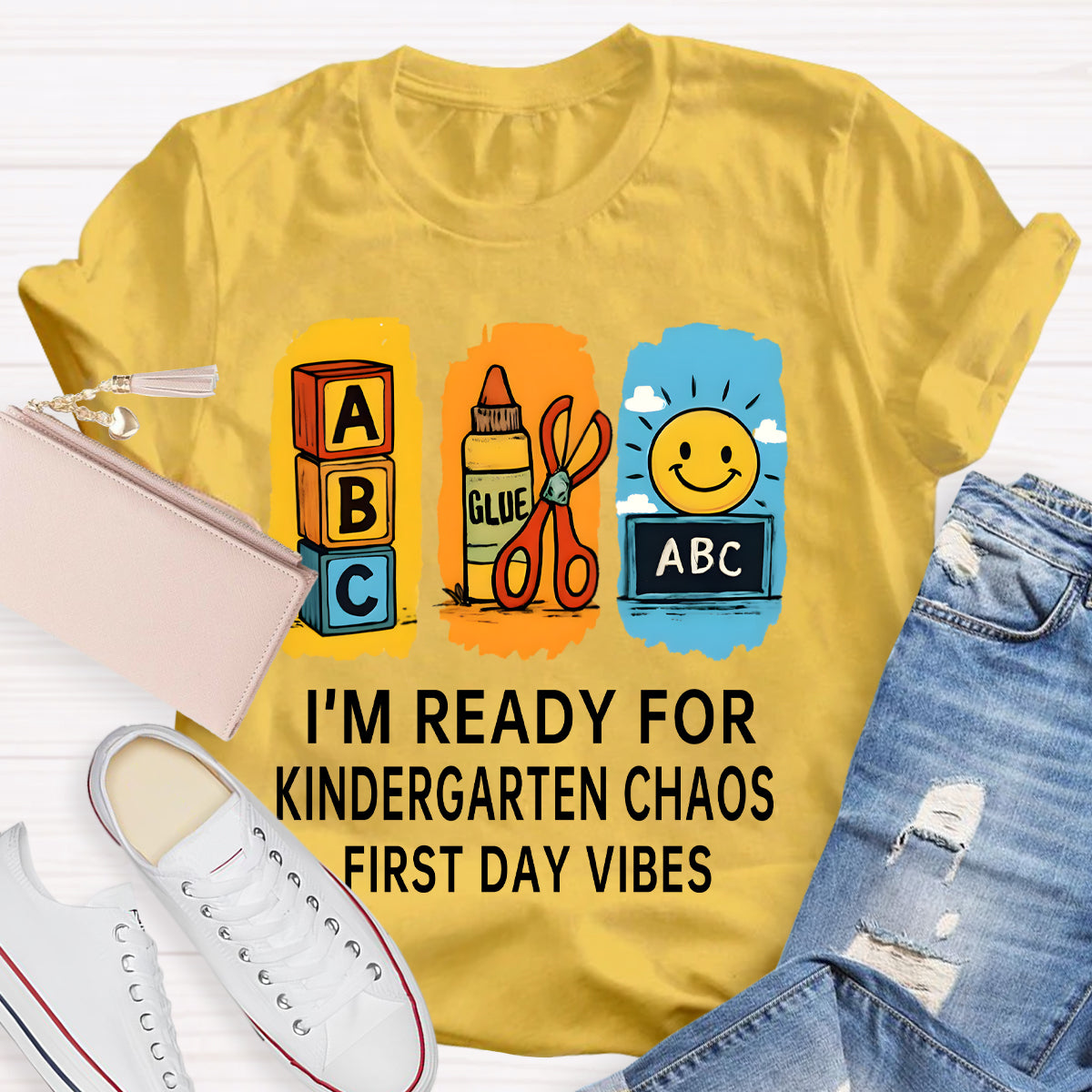 Personalized Grade I'm Ready For Kindergarten Chaos First Day Vines T-shirt
