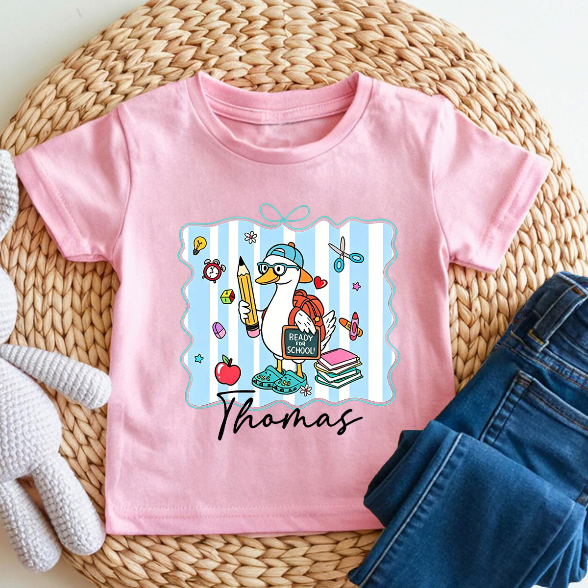Personalized Name Ready For School Let'S Learn Toddler T-shirts