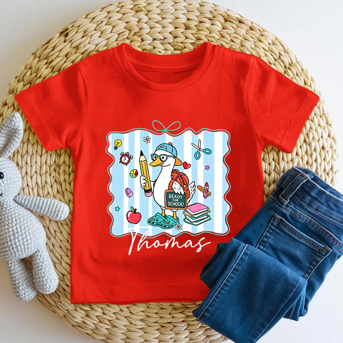 Personalized Name Ready For School Let'S Learn Toddler T-shirts
