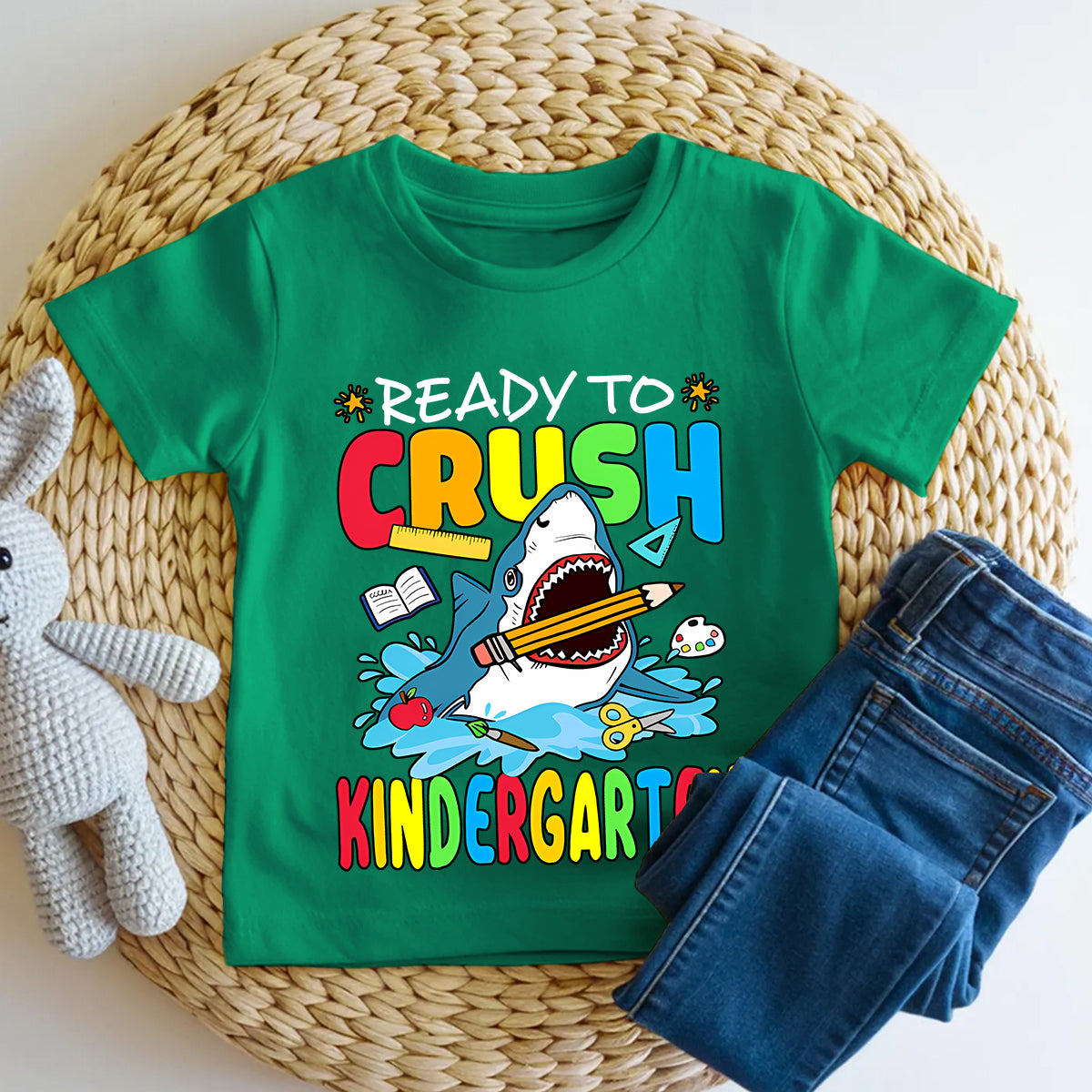 Personalized Grade Ready To Crush Kindergarten And Shark Toddler T-shirts