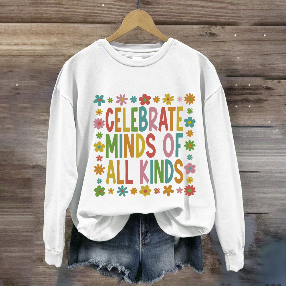 Celebrate Minds of All Kinds Floral Square Sweatshirt