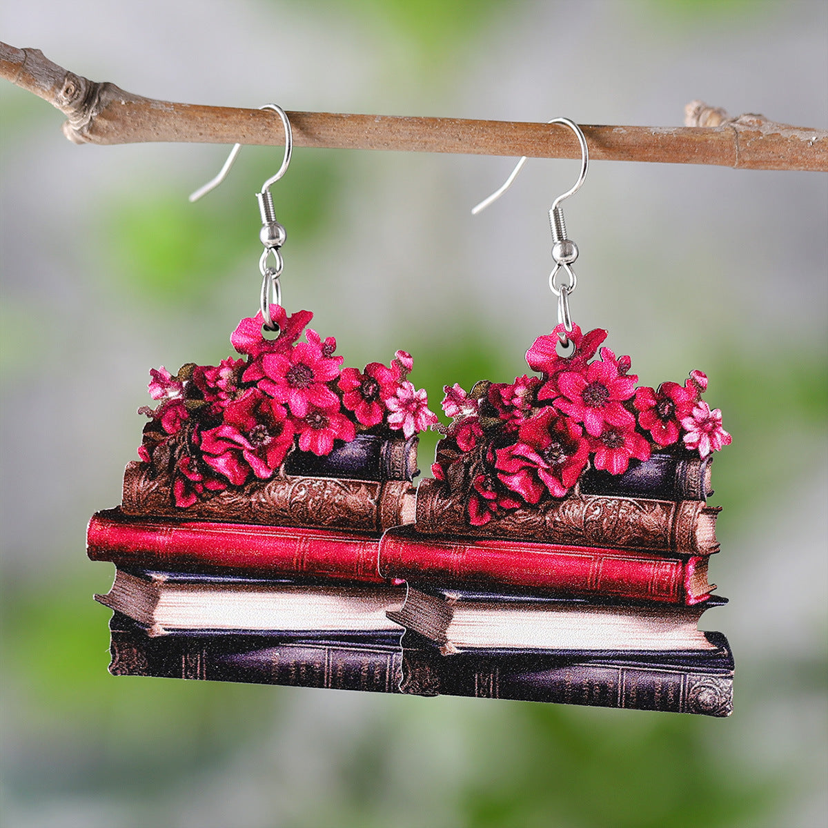 Teacher's Day Flower Bow Book Pendant
