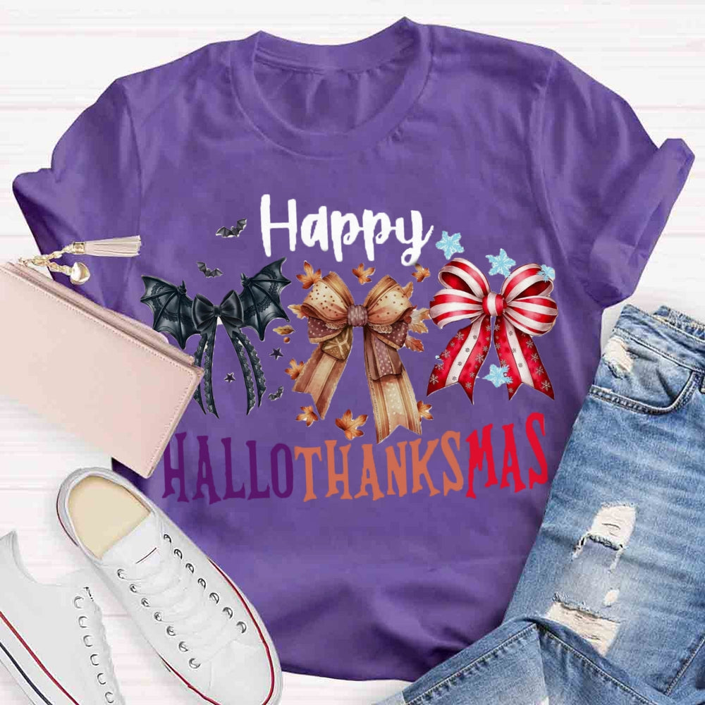 Happy Hallothanksmas Bow T-shirt