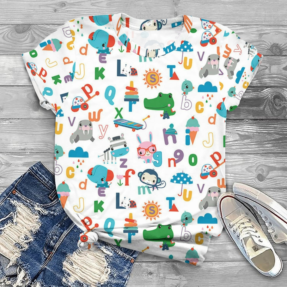 Alphabet Animal Table T-shirt