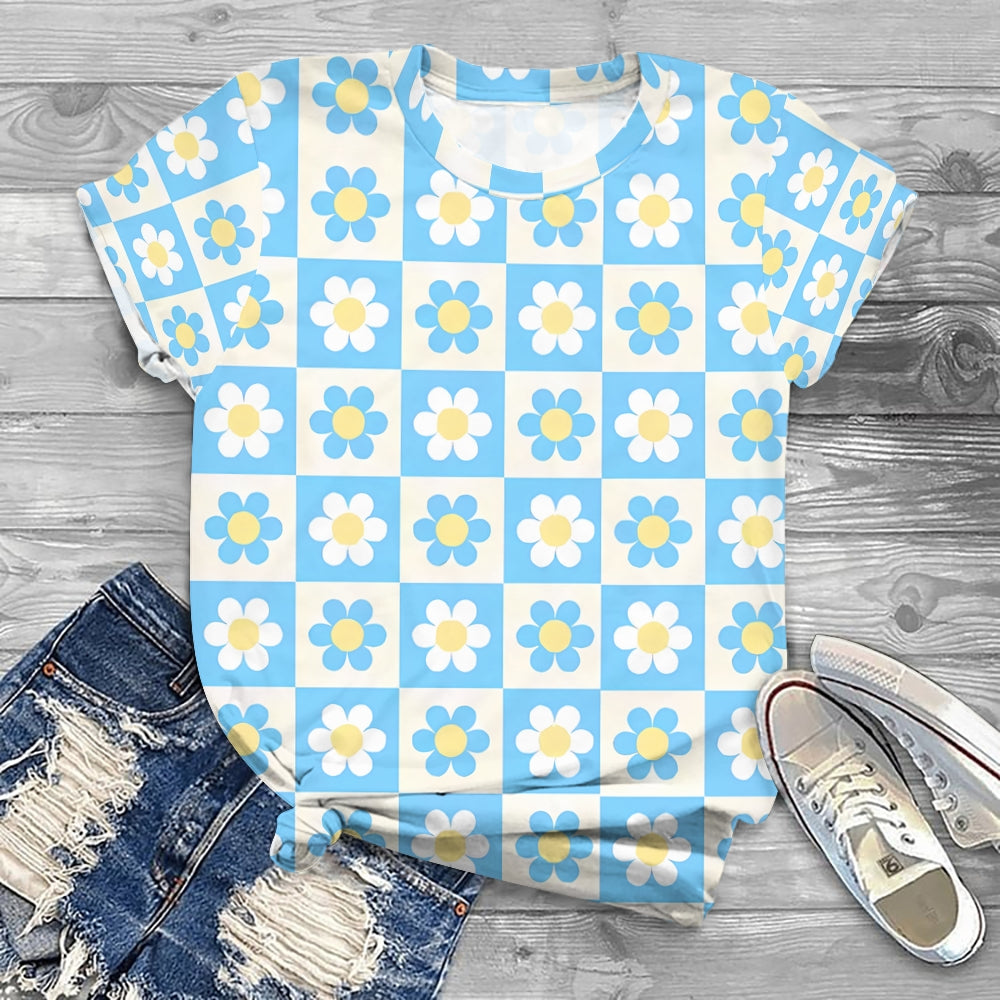 light BlueFloral T-shirt
