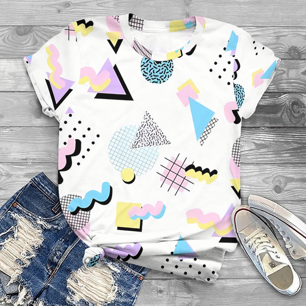 Simple geometric print T-shirt