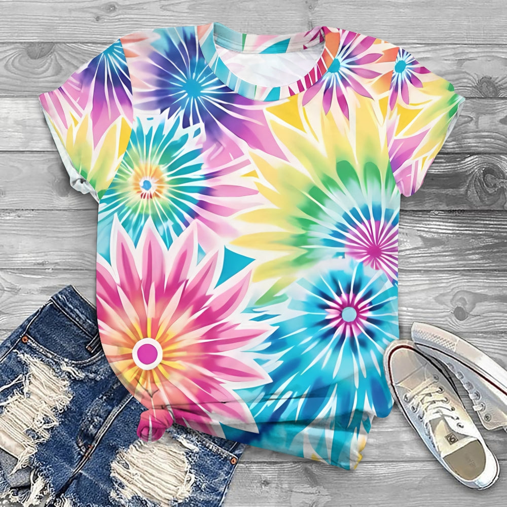 Summer Bloom Art Printed  T-shirt