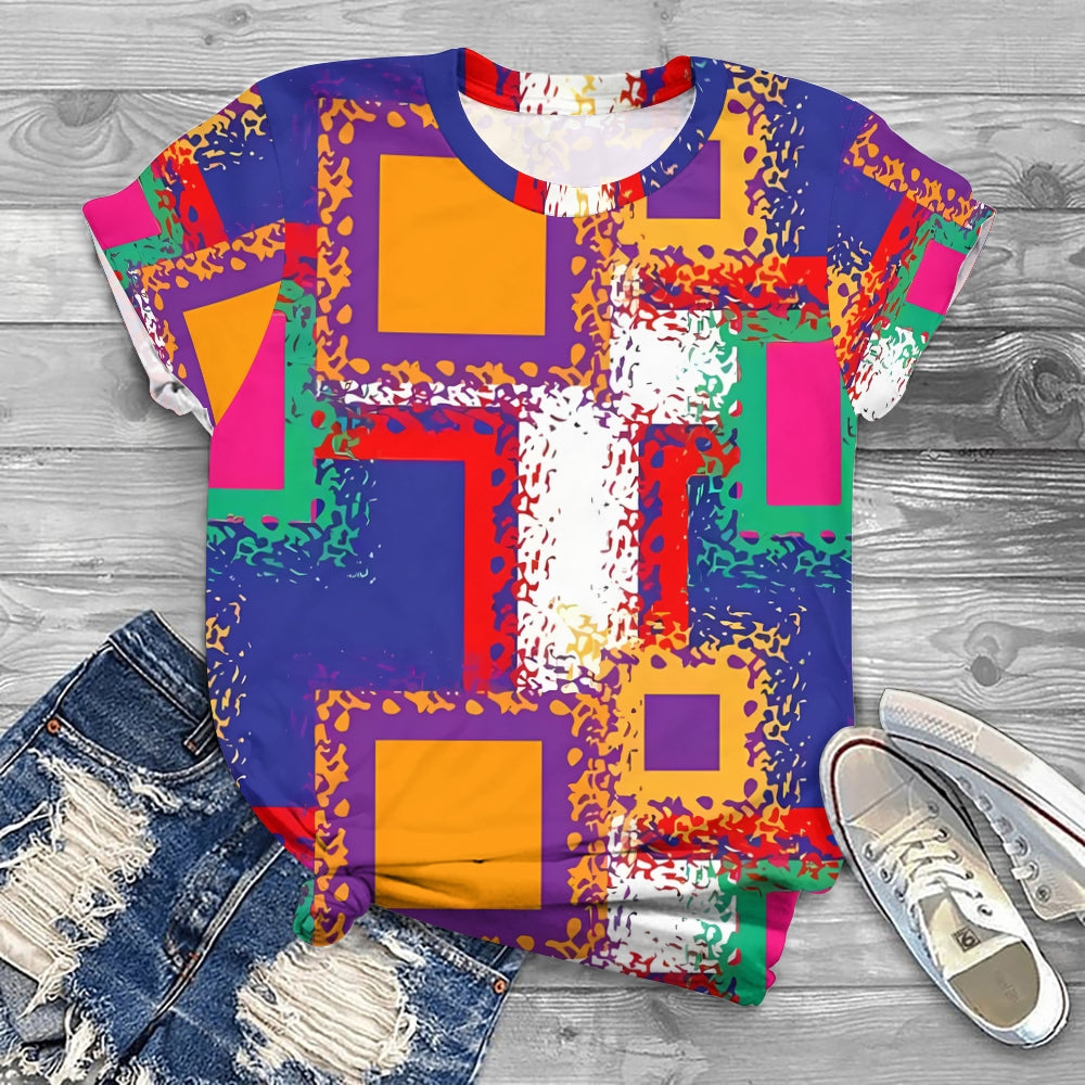Creative Color Clash Prints T-shirt