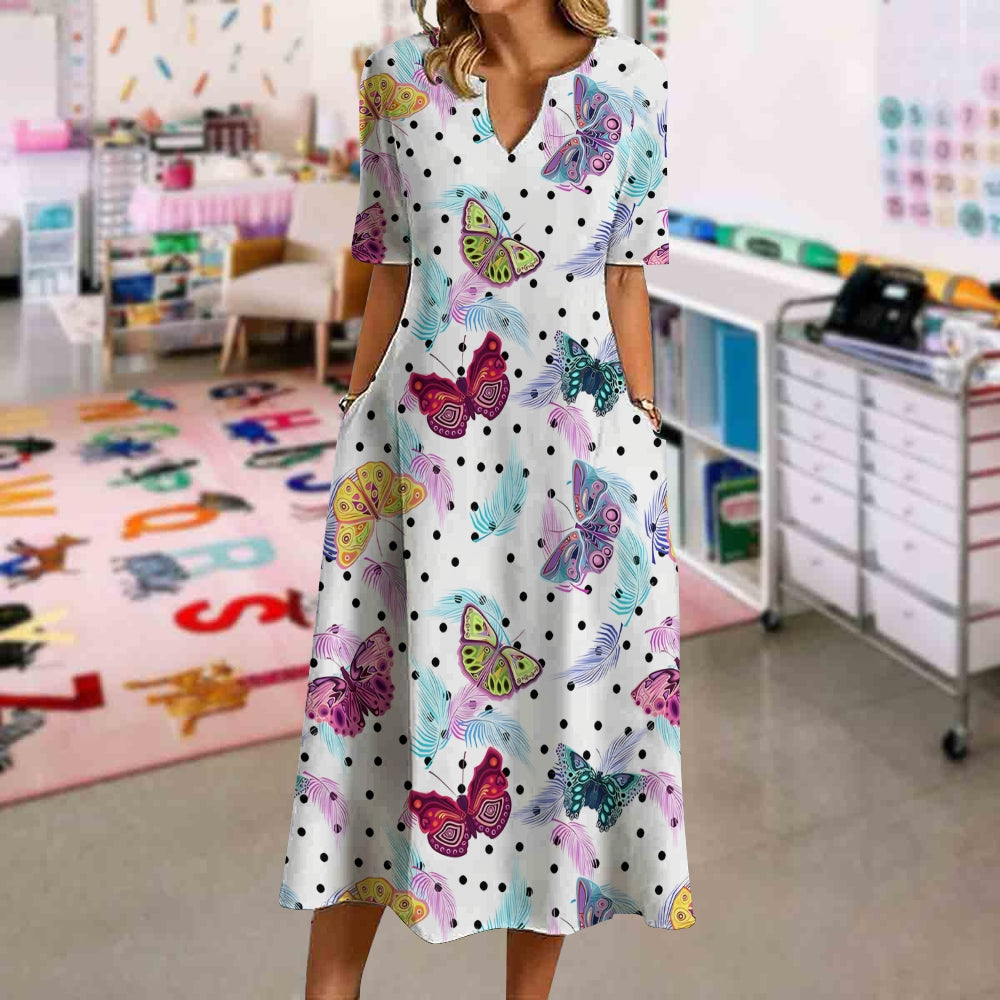 Flying Colorful Butterflies Dress