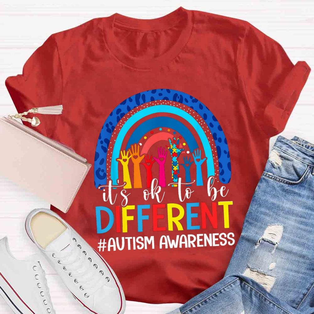 It's Ok To Be Different Blue Rainbow T-shirt