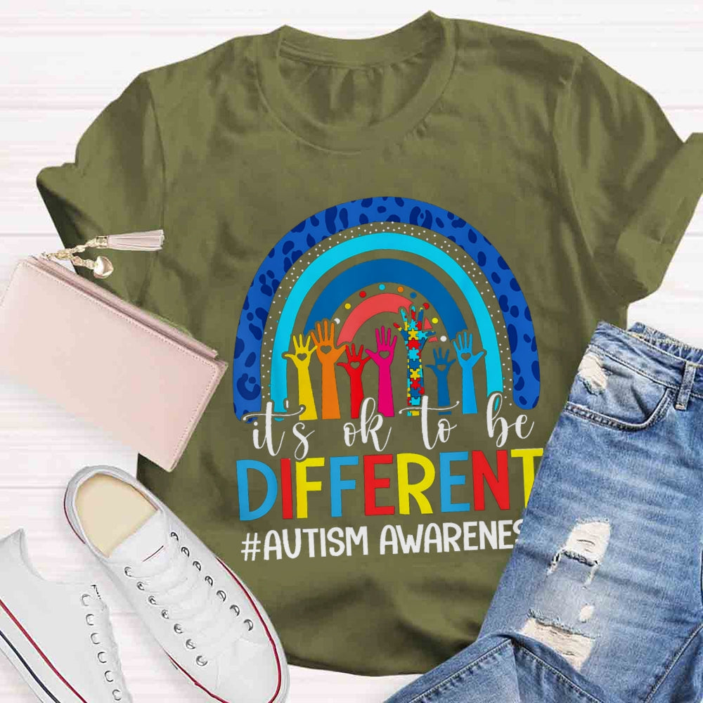 It's Ok To Be Different Blue Rainbow T-shirt