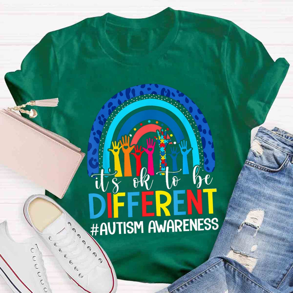 It's Ok To Be Different Blue Rainbow T-shirt