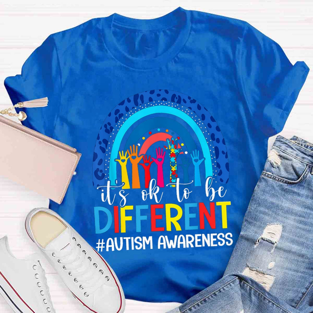 It's Ok To Be Different Blue Rainbow T-shirt