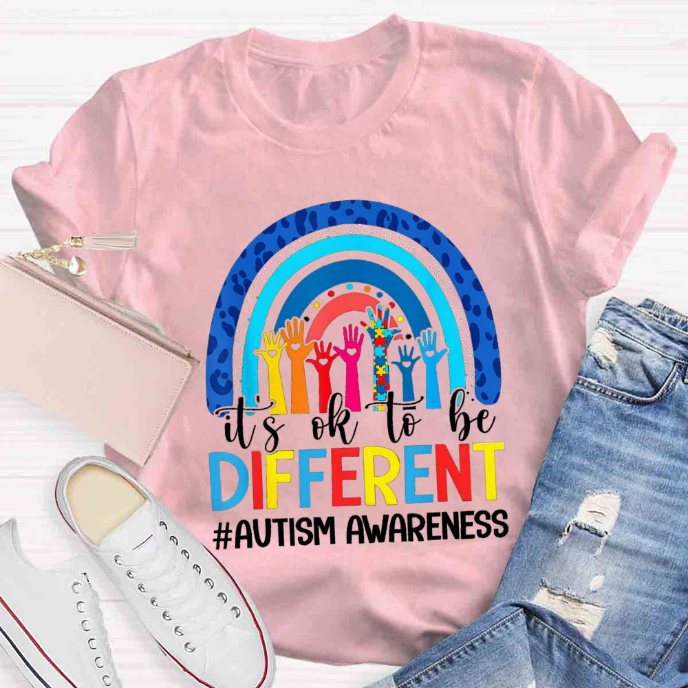 It's Ok To Be Different Blue Rainbow T-shirt