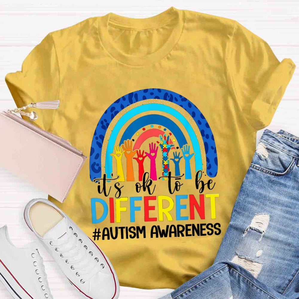 It's Ok To Be Different Blue Rainbow T-shirt
