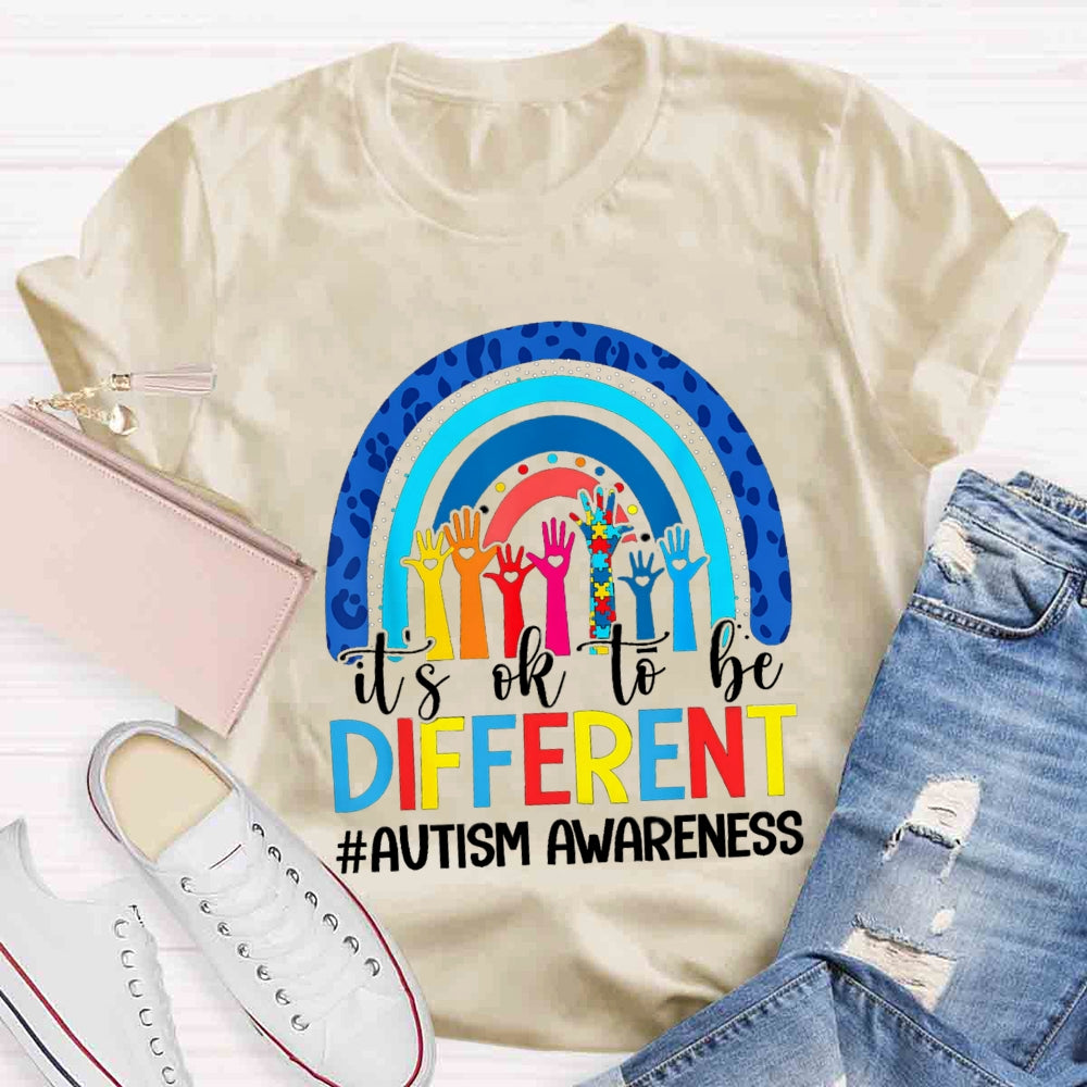 It's Ok To Be Different Blue Rainbow T-shirt