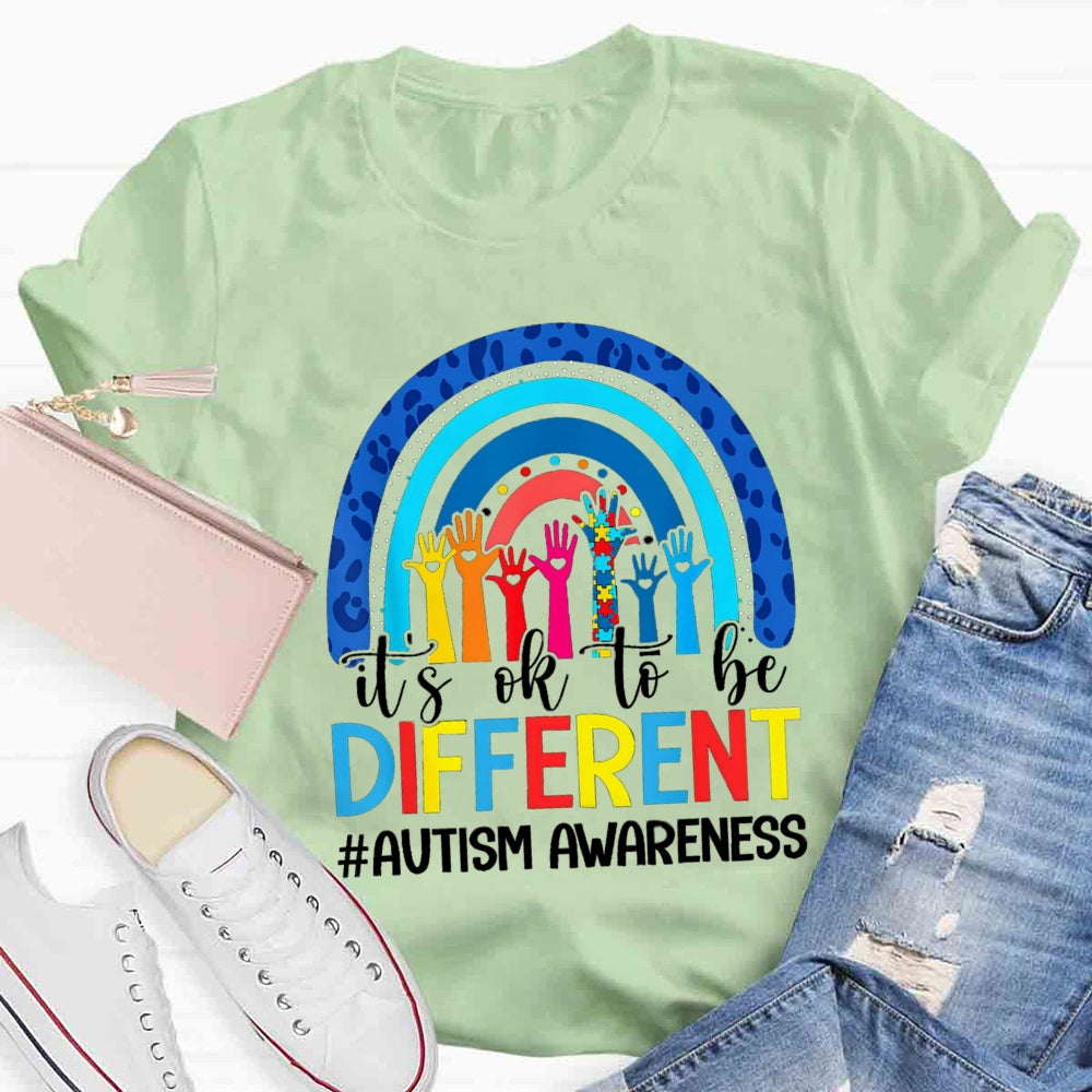 It's Ok To Be Different Blue Rainbow T-shirt