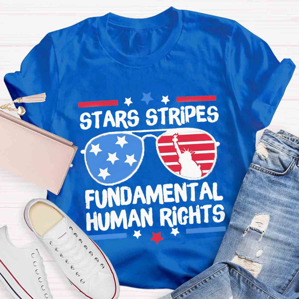 Stars Stripes Fundamental Human Rights Teacher T-Shirt