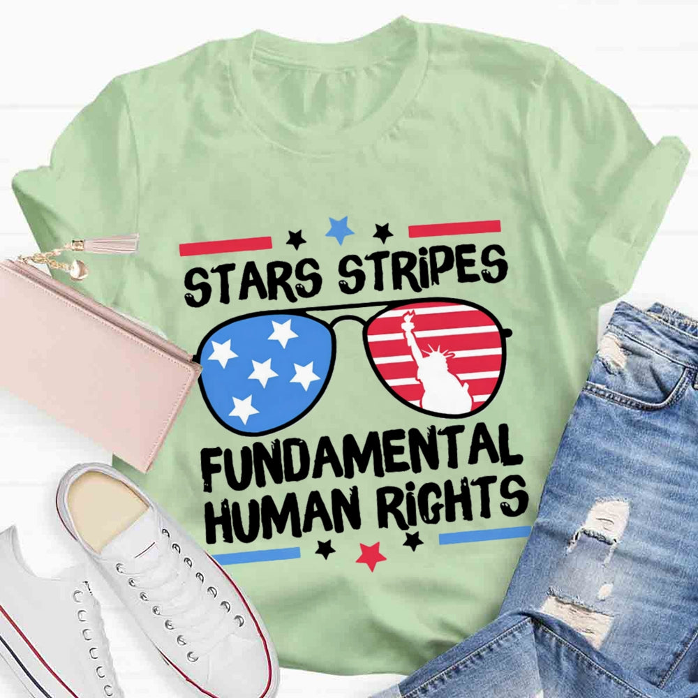 Stars Stripes Fundamental Human Rights Teacher T-Shirt
