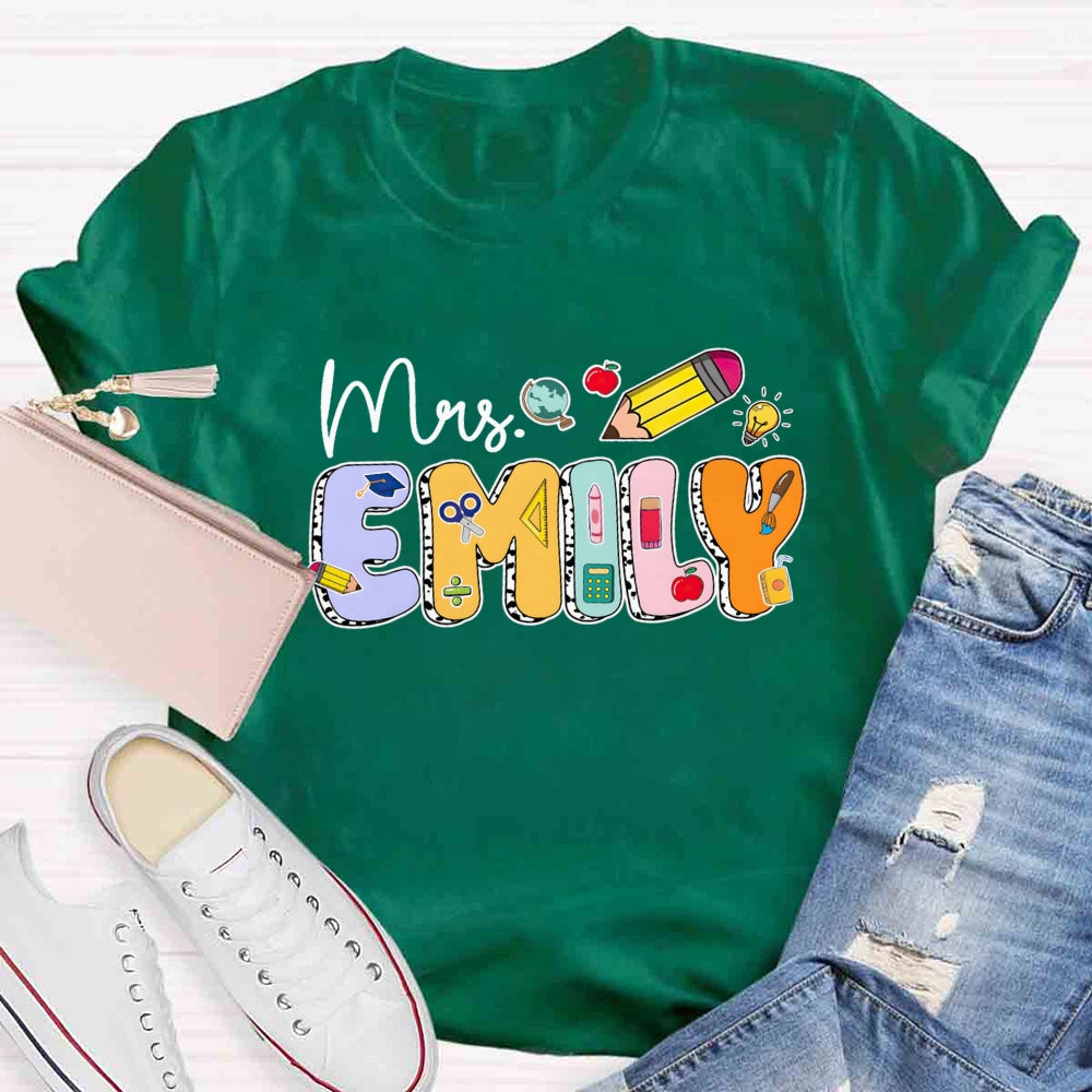 Personalized Name Mrs Emily T-shirt