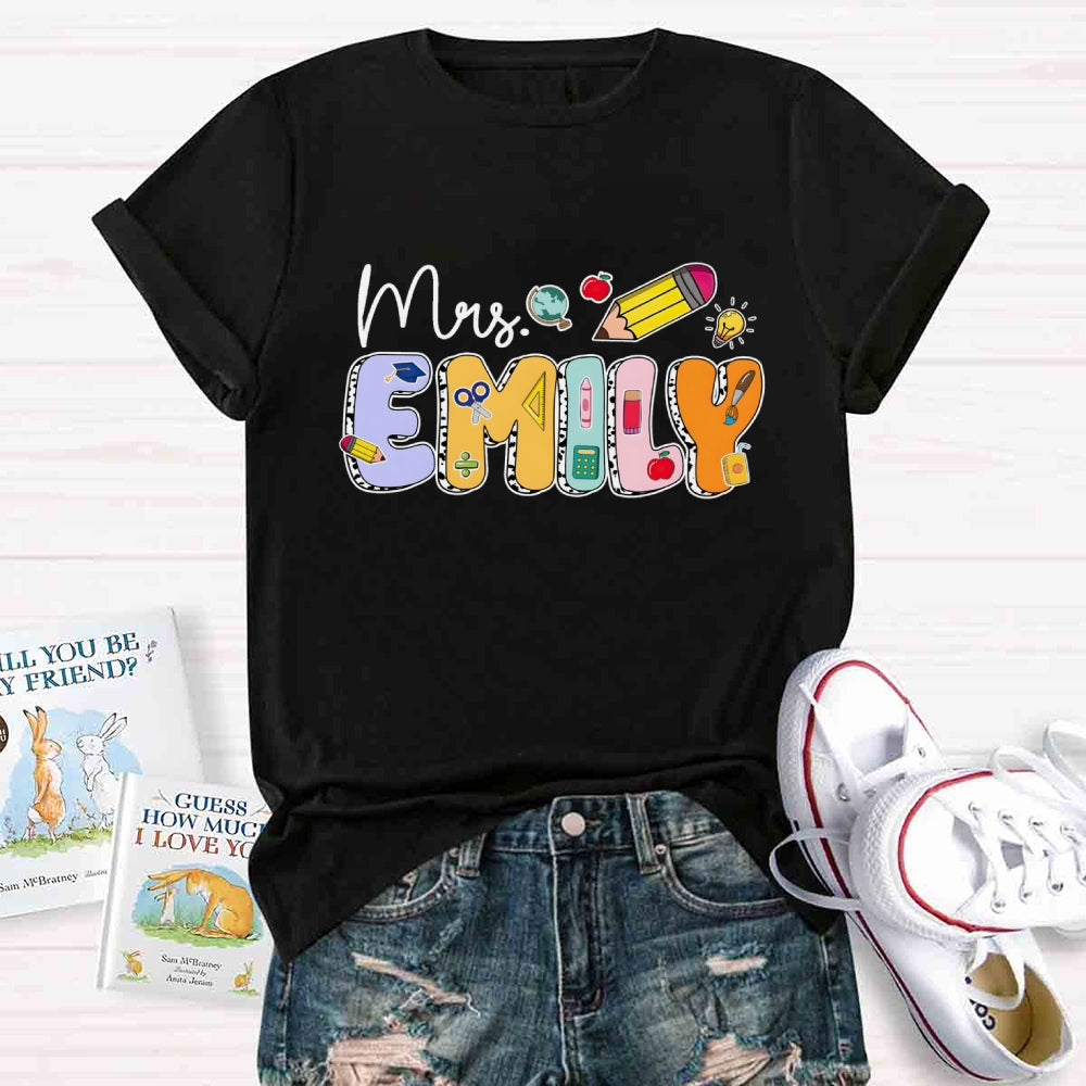 Personalized Name Mrs Emily T-shirt