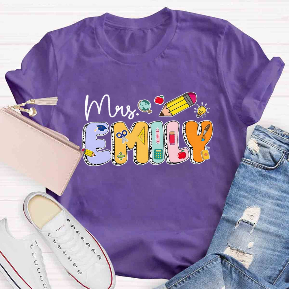 Personalized Name Mrs Emily T-shirt