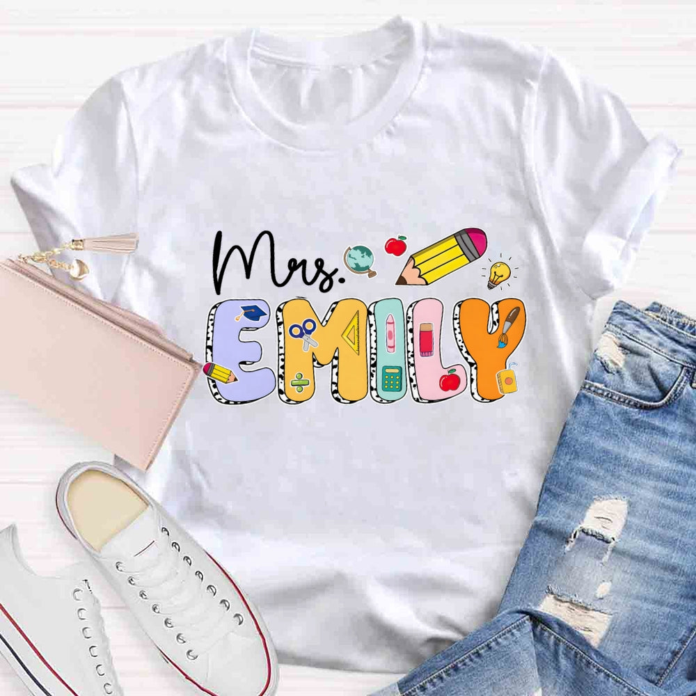 Personalized Name Mrs Emily T-shirt