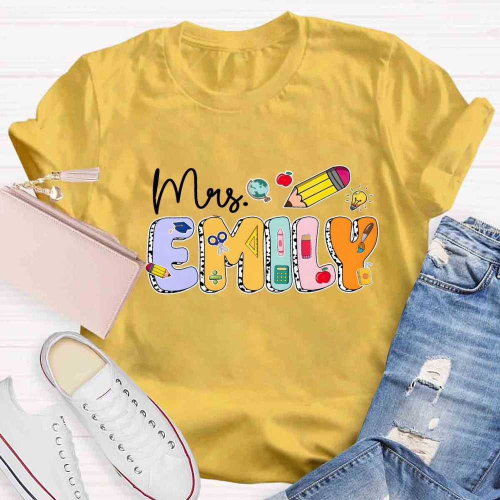 Personalized Name Mrs Emily T-shirt
